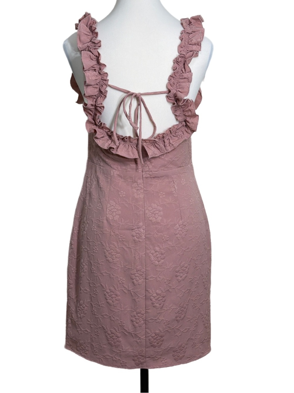 Lulu's Butterfly Kisses Mauve Pink Jacquard Mini Dress - Picture 3 of 15